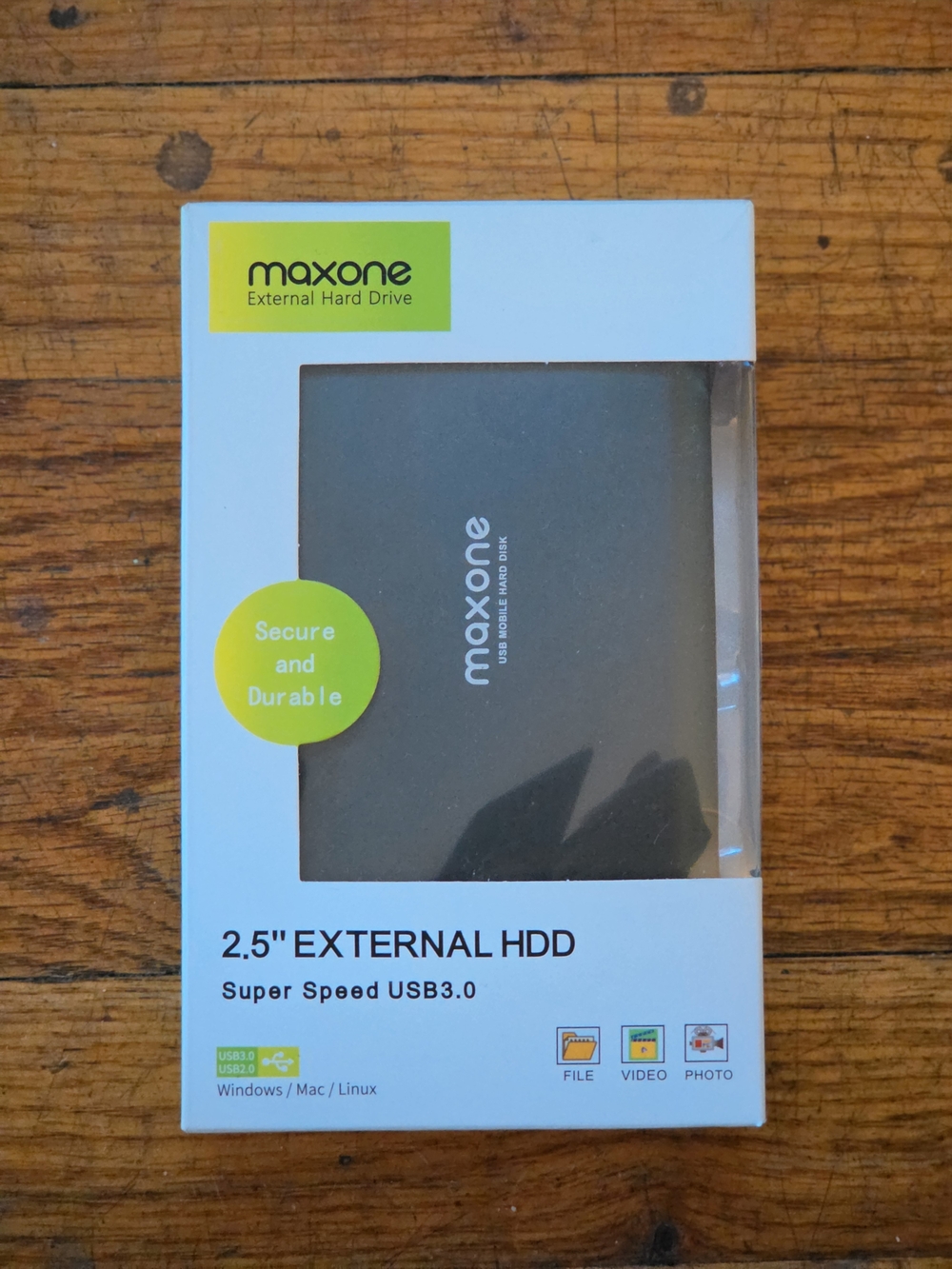 Maxone 750GB 2.5" External HDD USB 3.0 - Grey